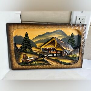 Black Forest Hand Carved and Painted Wooden Wall Decor